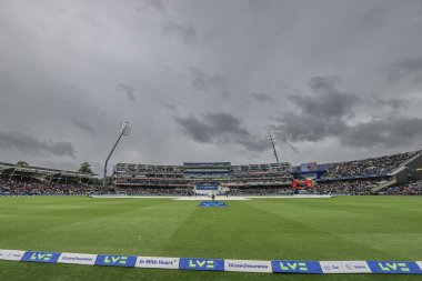 Rain pours over Edgbaston as play is stopped for a second time on day 2