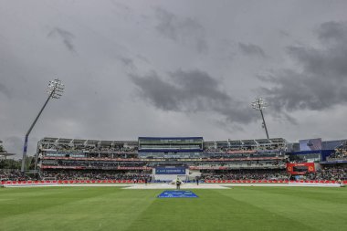 Rain pours over Edgbaston as play is stopped for a second time on day 2