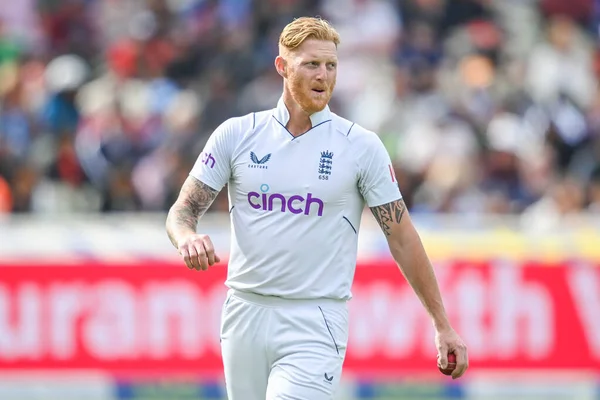 Ben Stokes Van Engeland Bereidt Zich Voor Bowlen — Stockfoto