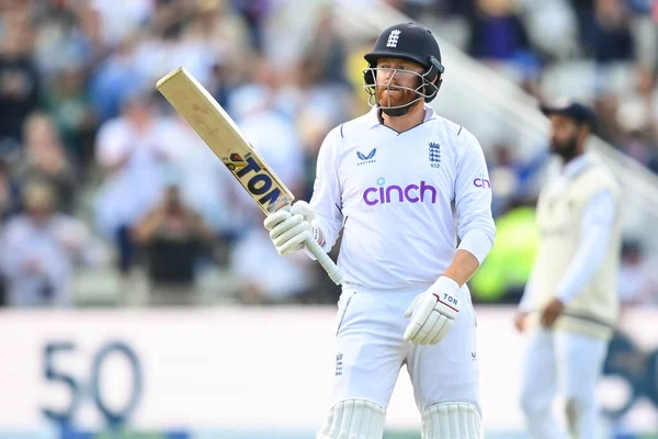 Jonny Bairstow England Celebrates Half Century Runs — 图库照片