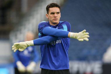 Lee Nicholls #21 of Huddersfield Town warms up