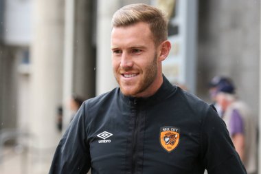 Callum Elder #3 of Hull City arrives at the stadium