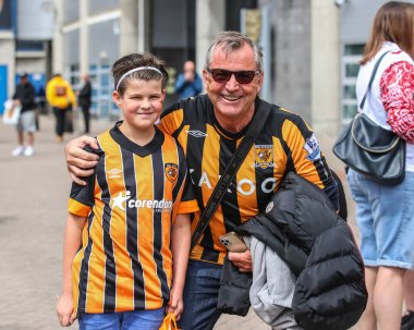 Hull City fans arrive at the MKM Stadium for today's Championship fixture