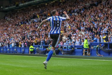 Marvin Johnson #18 of Sheffield Wednesday celebrates his goal to make it 1-0