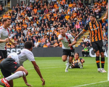 Andreas Weimann #14 of Bristol City celebrates his goal to make it 0-1