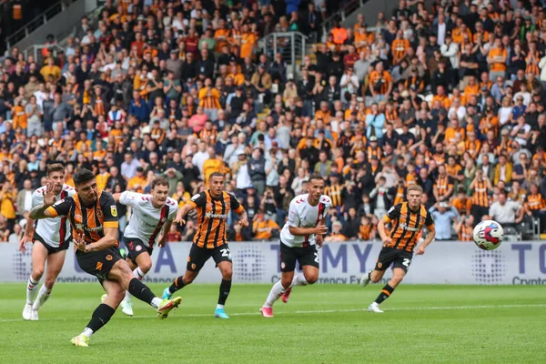 Ozan Tufan Hull City Scores Penalty Spot Make — Stock fotografie