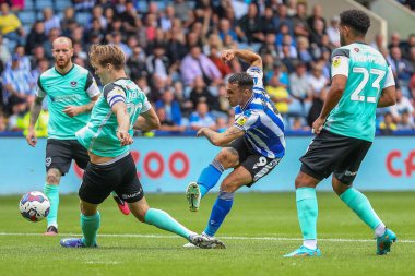 Lee Gregory #9 of Sheffield Wednesday has a shot at goal