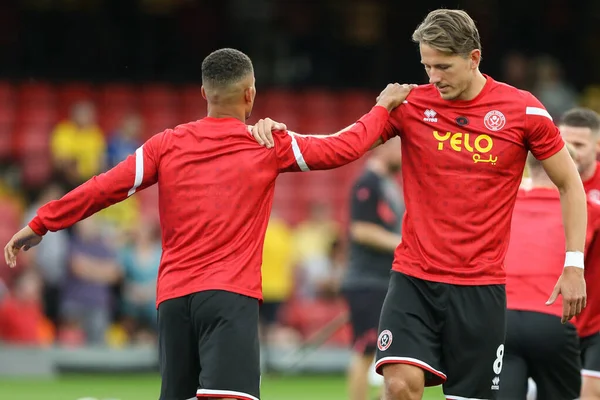 Sander Berge Sheffield United Stretching Warm — Foto Stock