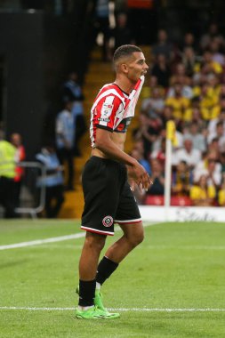 Iliman Ndiaye #29 of Sheffield United shows his frustration after missing a chance to score 