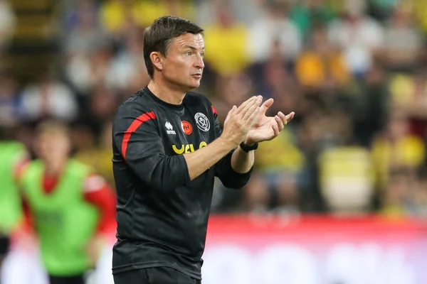 Paul Heckingbottom Manager Sheffield United Encourages His Players — Foto Stock