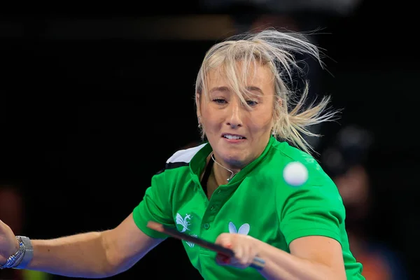 Charlotte Carey Wales Hits Forehand Smash — Stock Photo, Image