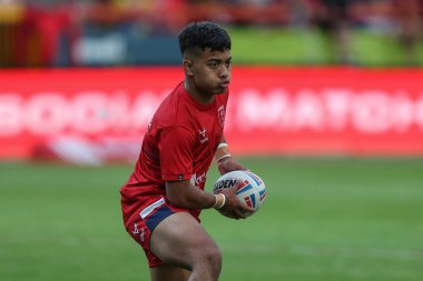 Phoenix Laulu-Togaga'e  #29 of Hull KR during pre-game warm up