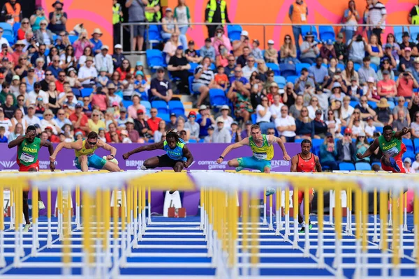 Cedric Dubler Australia Leads Field Decathlon 100M Hurdles — Foto Stock