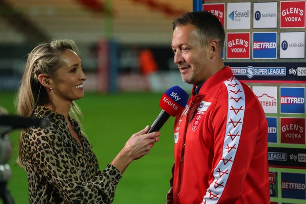 Happy Danny Mcguire Head Coach Hull Interviewed Sky Sports Jenna —  Fotos de Stock