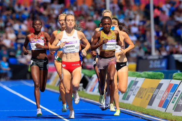Winnie Nanyondo of Uganda sets the pace on her way to winning the heat of the womens 1500m  