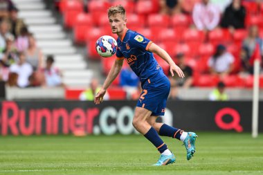 Callum Connolly #2 of Blackpool in action during the game