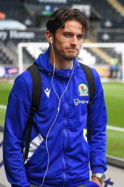 Lewis Travis (27) of Blackburn Rovers  arrives at Swansea.com stadium