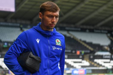 Harry Pickering (3) of Blackburn Rovers  arrives at Swansea.com stadium