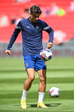 Theo Corbeanu #25 of Blackpool during the pre-game warmup