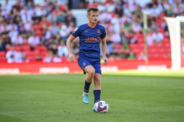Callum Connolly #2 of Blackpool in action during the game