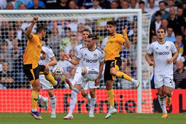 Jack Harrison #11 of Leeds United plays the ball forward