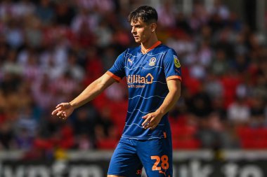 Charlie Patino #28 of Blackpool comes on to make his Debut