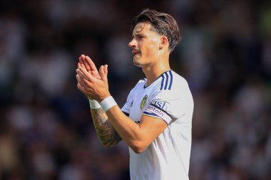 Robin Koch #5 of Leeds United applauds the fans at the end of the game