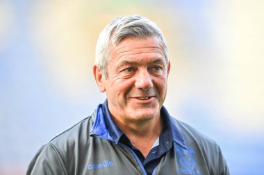 Daryl Powell Head Coach of Warrington Wolves arrives at the DW Stadium, Home of Wigan Warriors