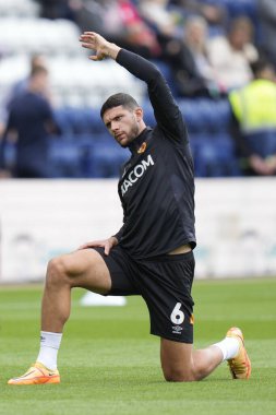 Tobias Figueiredo #6 of Hull City warms up before the game