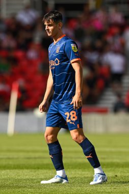 Charlie Patino #28 of Blackpool comes on to make his Debut