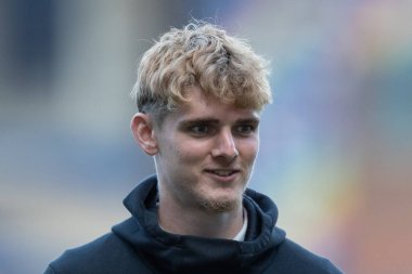 Jack Rudoni #22 of Huddersfield Town arrives at St. Andrew's Stadium ahead of this evening's game 