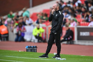 Michael Appleton manager of Blackpool during the game