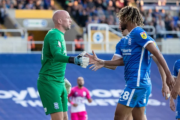 John Ruddy Birmingham City Congratulated His Team Mates Game — Zdjęcie stockowe