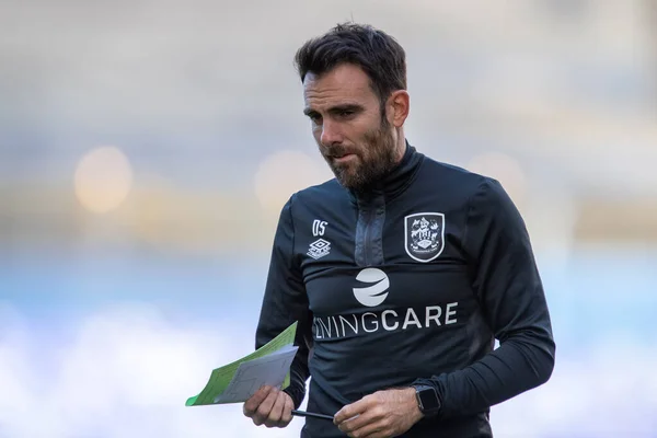 Danny Schofield Manager Huddersfield Town Arrives Andrew Stadium Ahead Evening — 스톡 사진