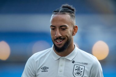 Sorba Thomas #7 of Huddersfield Town during the pre match pitch inspection 