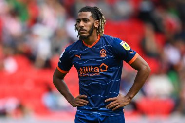 Dominic Thompson #23 of Blackpool during the game