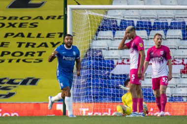 Troy Deeney #8 of Birmingham City  celebrates his teams second goal of the game  