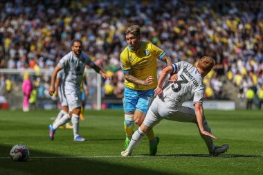 Dean Lewington #3 of Milton Keynes Dons fouls Josh Windass #11 of Sheffield Wednesday inside of the 18 yard box