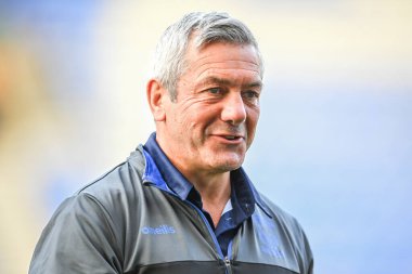 Daryl Powell Head Coach of Warrington Wolves arrives at the DW Stadium, Home of Wigan Warriors