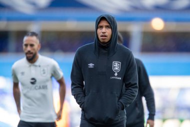 Rarmani Edmonds-Green #23 of Huddersfield Town arrives at St. Andrew's Stadium ahead of this evening's game 