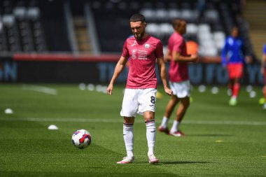 Matt Grimes (8) of Swansea City during the pre-game warmup 
