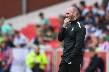 Michael Appleton manager of Blackpool during the game