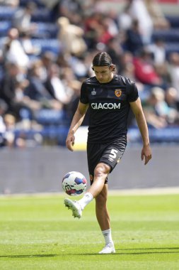Alfie Jones #5 of Hull City juggles the ball before the game 