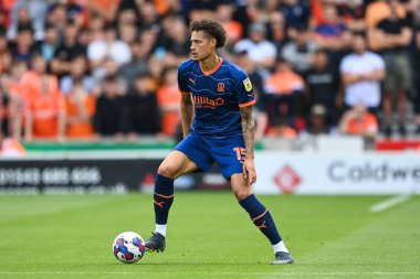 Rhys Williams #15 of Blackpool in action during the game