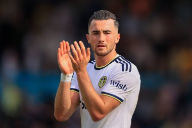 Jack Harrison #11 of Leeds United applauds the fans at the end of the game