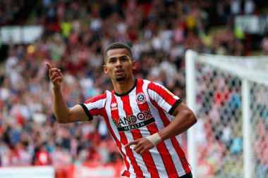 Iliman Ndiaye #29 of Sheffield United Celebrates scoring a goal to make it 1-0