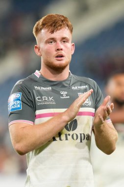 Ellis Longstaff #38 of Hull FC salutes the fans after the game