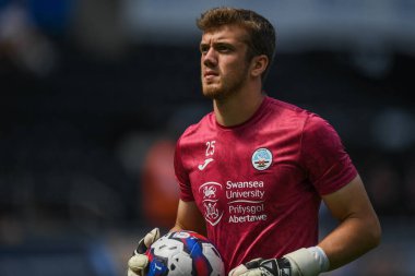 Lewis Webb of Swansea City during the pre-game warmup 
