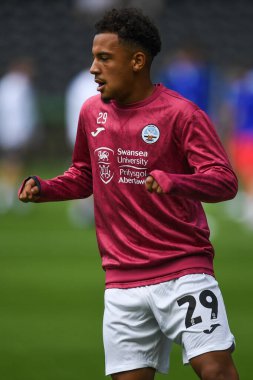 Matthew Sorinola (29) of Swansea City during the pre-game warmup 