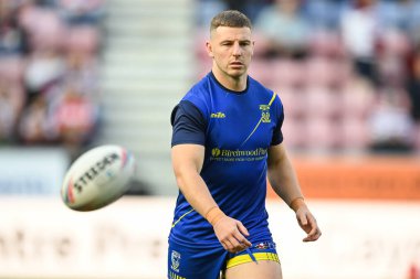 George Williams #7 of Warrington Wolves during pre match warm up